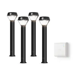 Ring Solar Pathlight - Outdoor Motion-Sensor Security Light, Black (Starter Kit: 4-pack)