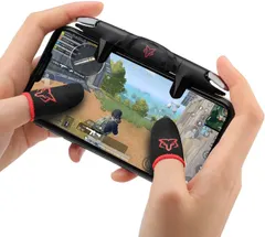 rinsfox Mobile Trigger,Mobile Game Controllers [Standard Version], Foldable Plug and Play Gaming Trigger for iOS and Android Phone(PUBG/Fortnite/Rules) (red)