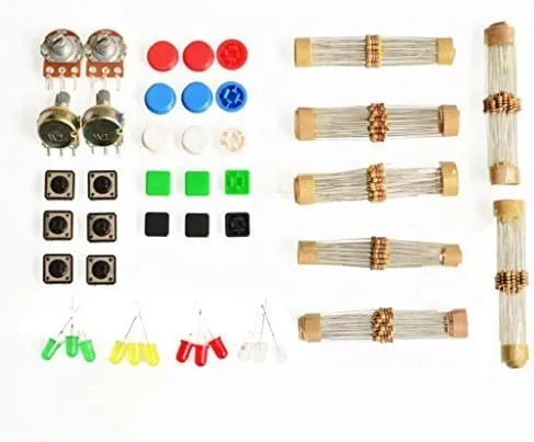 Rocsai Ultimate Electronics Components Bundle Electronic Parts Pack Starter Kit for Arduino Raspberri Pi - Universal Com