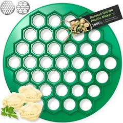 Russian Dumpling Maker - Plastic Pelmeni Maker - Dumpling Mold Machine Press - Ravioli Mould Cutter - Delicious Dumplings Siberian Meat Pelmeni - Kitchen Supplies…