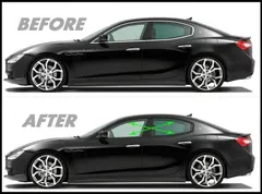 SlickMod Chrome Delete Blackout Vinyl Overlay for 2014-2021 Maserati Ghibli Window Trim (Matte Black)