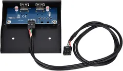 Socobeta USB 2.0 Front Panel Floppy Disk Bay Multi-Functional USB 2.0 Front Panel 3.5 Inch Floppy Bay 9 Pin to 2 Interface USB 2.0 HUB