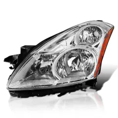 SPEC-D TUNING Chrome Housing Clear Lens Halogen Headlight Driver Left Side Compatible with 2010-2012 Nissan Altima 4Dr Sedan Models, Left + Right Pair Assembly