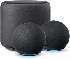 Stereo Pair Starter Kit | 2 Echo (4th Gen) + Echo Sub, Charcoal