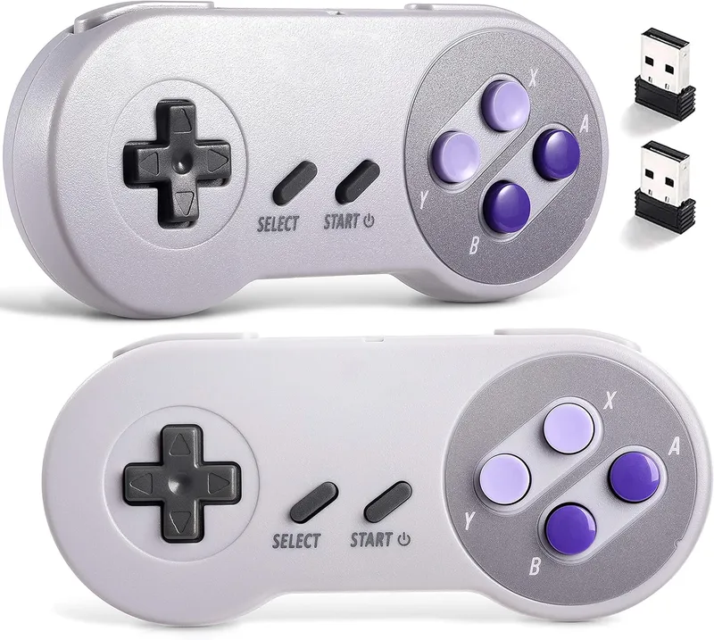 suily Wireless USB Controller for SNES NES Emulator, 2.4GHz USB Gamepad Classic Game Controller Joypad for Windows Lapto