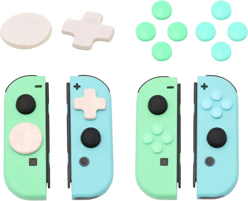 Switch Button Cap Set, Switch Dpad and Switch Button Caps for Animal Crossing Switch Joy Con, Switch Animal Crossing Acc