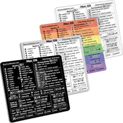 Synerlogic Electronics (M1+Intel 3-Pack BlackWhiteClear) Mac OS Reference Keyboard Shortcut Sticker - Vinyl - Size 3.25 inx3.25 in Compatible with MacBook Pro Air iMac Mini