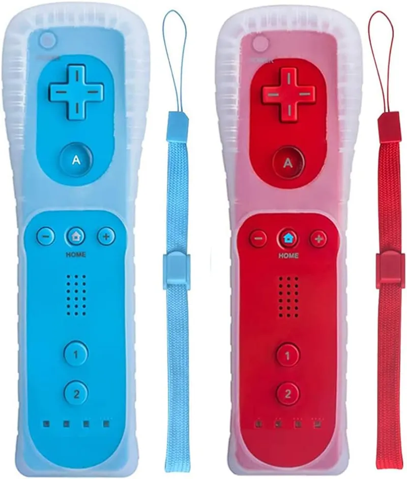 Tevodo Wii Remote Controller, 2 Packs Upgrade Wii Wireless Controller Compatible with Wii Wii U(Red and Blue)