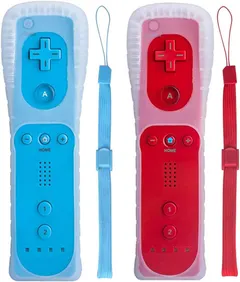 Tevodo Wii Remote Controller, 2 Packs Upgrade Wii Wireless Controller Compatible with Wii Wii U(Red and Blue)