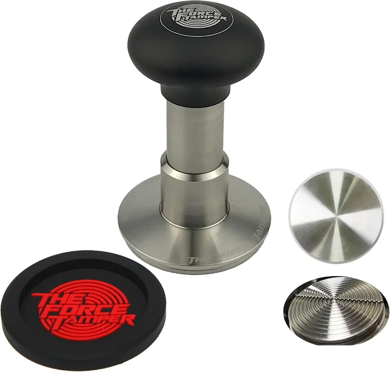 The Force Tamper Automatic Impact Coffee Tamper Adjustable Const Pressure and Autoleveling Ripp-Distribute Set New (Jell