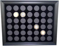 Tiny Treasures, LLC. Black Silver Strike Display Frame for 42 Silver Strikes Casino Coins (Not Included)