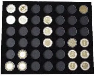 Tiny Treasures, LLC. Black Silver Strike Display Insert for 42 Silver Strikes Casino Coins (Not Included)
