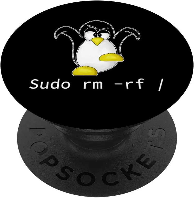 Tux Linux Penguin Sudo Rm Rf | Programmer Developer Hacker PopSockets Swappable PopGrip