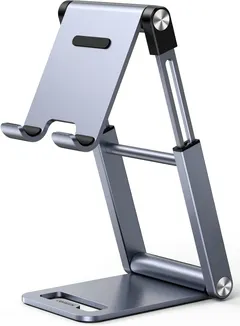 UGREEN Phone Stand for Desk Cell Phone Stand Holder Adjustable Height Phone Holder Foldable Portable Compatible with iPhone 14 Pro Max Plus 13 12 11 XS iPhone SE, Nintendo Switch up to 7.9''