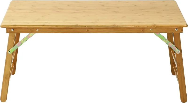 UNICOO - Bamboo Rectangular Folding Table Children's Art Craft Study Activity Table, Picnic Table, and Entertainment Tab