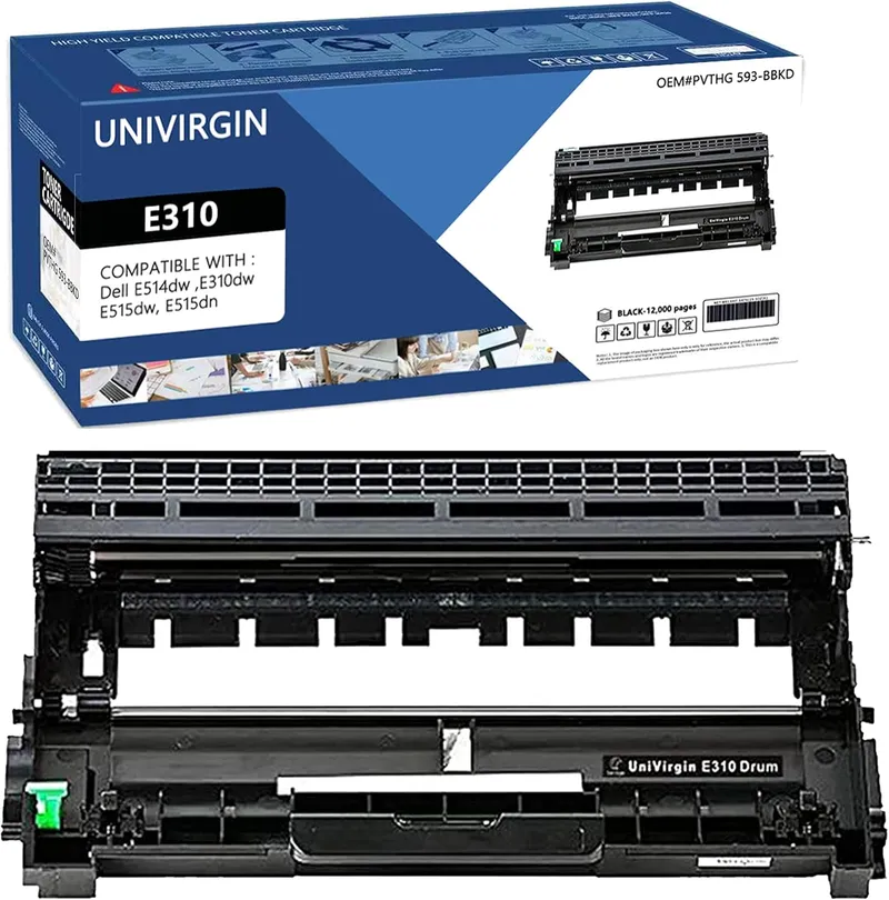 UniVirgin Compatible Drum Unit Replacement for E310 E514 E515 for use in Dell E310dw E514dw E515dw E515dn (Black,1-Pack)