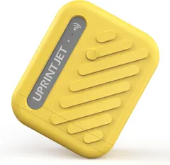 UPRINTJET B10 Mini Handheld Inkjet Printer Wireless WiFi Printer with iOS/Android APP Handy Inkjet Printer for QR Code Barcode Batch Number Picture DIY Printing Date Printer (Yellow)