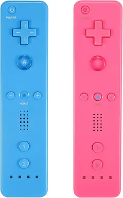 Wii Controller 2 Pack, Wii Remote Controller with Silicone Case and Wrist Strap Compatible for Wii/Wii U Console - Pink and Blue