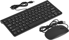 Wired Keyboard and Mouse, Mini Mechanical Keyboard and Mouse Combo-Set USB Wire Corded Keyboard Mouse Combo Set for Computer Desktop PC Laptop Smart TV Windows10 8 7