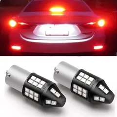 Xotic Tech 2X Red LED Strobe Flash Brake Stop Tail Light Compatible with BMW 320i 328i 330i or VW Golf 2010-2014 or Honda Civic 2016-20 or Audi A3 A4 A5 A6 Q5 Q7 TT or Mercedes Benz B C SL CLK M Class