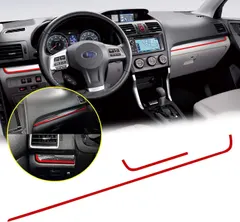 Xotic Tech Car Interior Dashboard Console Panel Pre-Cut Pinstripe Vinyl Decal Sticker Molding Trim Compatible with Subaru WRX STI 2015-2020 (Red)