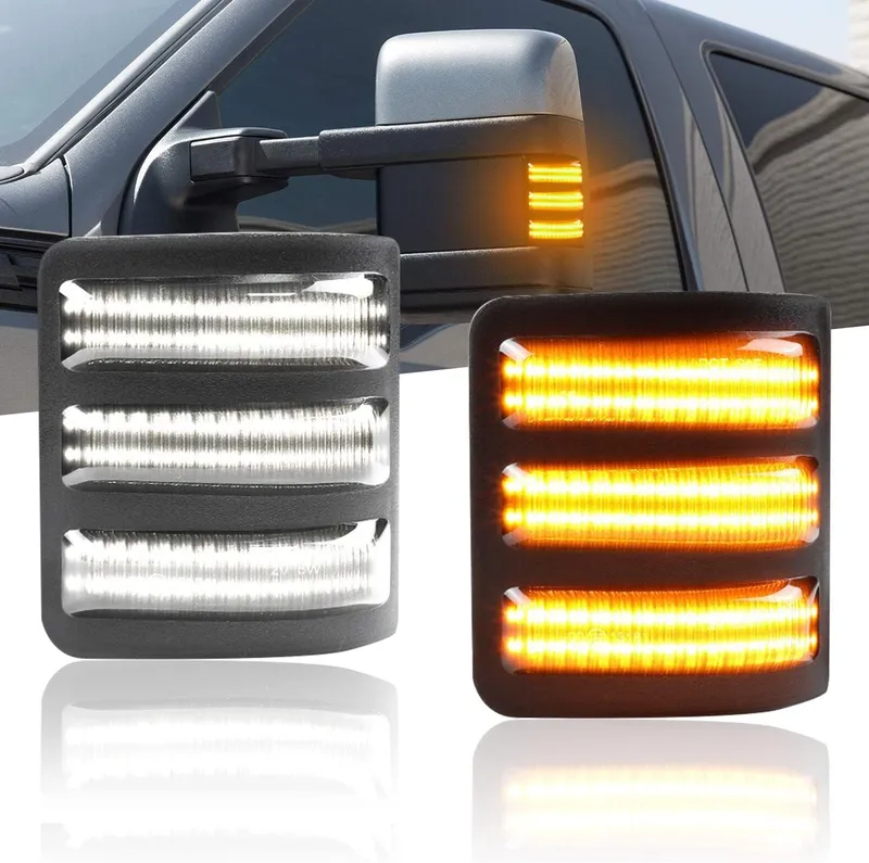 XTAUTO LED Side Mirror Marker Light Switchback Replacement Compatible With Ford 2008-2016 F-250 F-350 F-450 F-550 Super