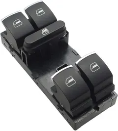 Xtremewarez Chrome Driver Side Power Window Panel Master Switch for VW GOLF MK5 MK6 / JETTA MK5 MK6 / PASSAT B6/CC / 2003-2010 TOUAREG / 2005-2014 TIGUAN TOURAN 5ND959857 1K4959857B