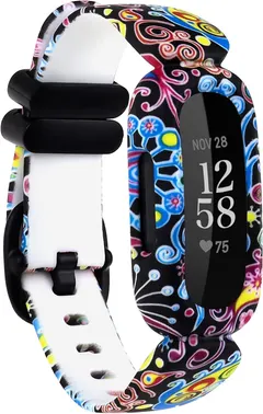 Ybludiy Compatible with Fitbit Ace 3 Bands for Kids, Soft Pattern Printed Floral Band Accessories Wristbands Replacement Bands for Fitbit Ace 3 Boys Girls