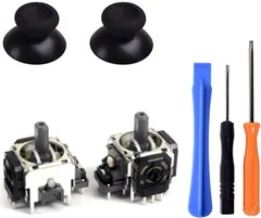Yoogeer 2Pcs Black 3D Controller Joystick Axis Analog Sensor Module & ThumbStick for Xbox One with T8H T6 Screwdriver