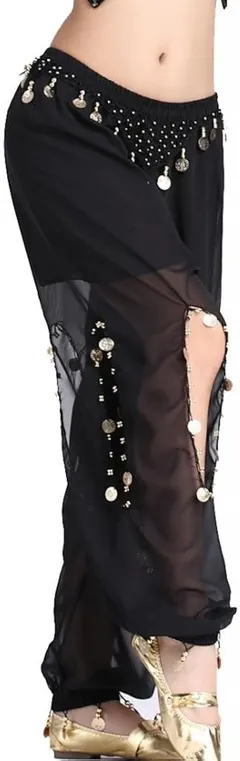 ZLTdream Women's Belly Dance Coins Lantern Pants