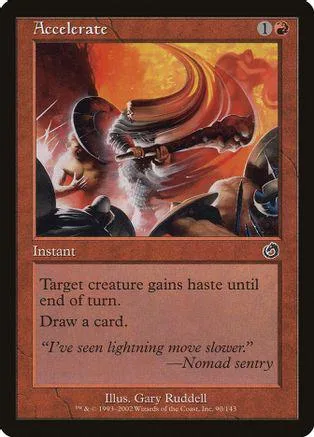 Card art depicts a swirling, fiery scene with a figure wielding a large, curved object.