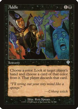 Sorcery card featuring a dark-haired woman and a blue, screaming face.