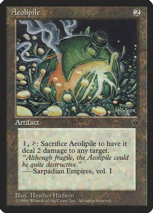 Green creature in dark, watery environment on a Magic: The Gathering card.