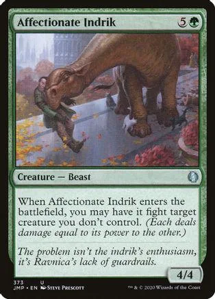 Brown elephant creature in a landscape, black and green card art.