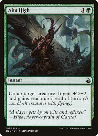 Dark fantasy creature on a green card, showing an instant ability.