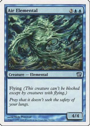 Green elemental creature card art showing swirling wind and mist.