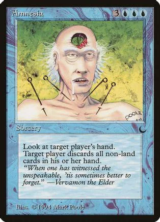 Bald man portrait on green and yellow card. Sorcery text box below.