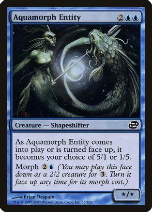 Dark, aquatic creature on a Magic: The Gathering card. Blue and black tones.