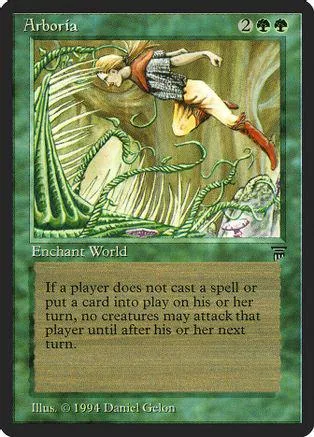 Green and brown fantasy art card featuring a woman amidst vines.