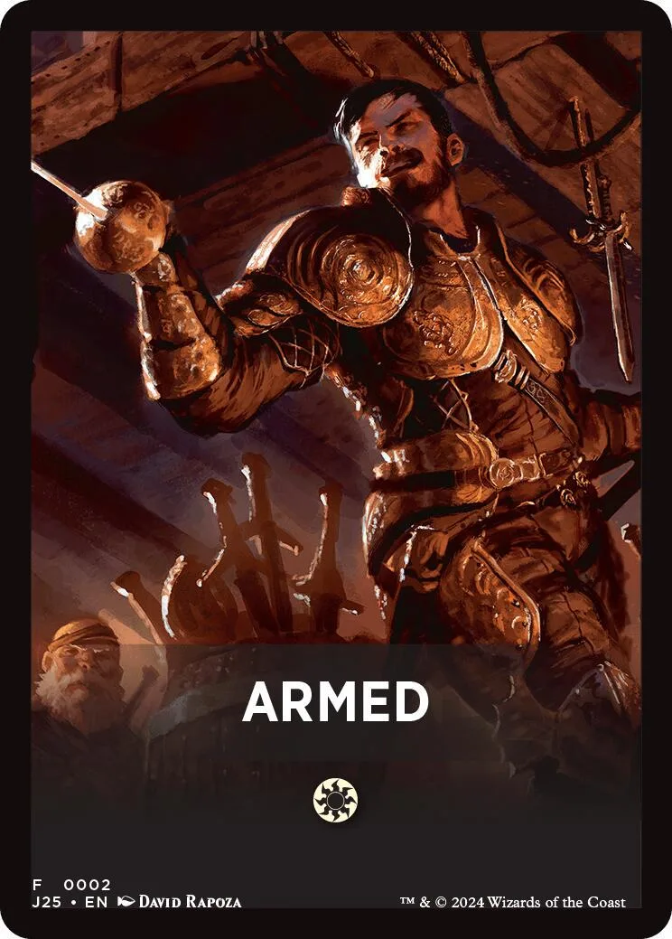 Man in ornate brown armor wielding a mace, dark fantasy art style.