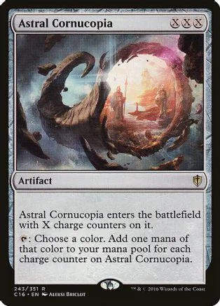 Dark, cosmic horned creature next to glowing orb on a Magic: The Gathering card.