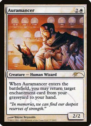 Wizard character in robes on a card with orange and white background.