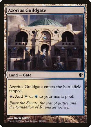 Fantasy building with green dome on Magic: The Gathering land card.