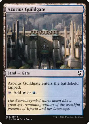 Card art depicts a large, imposing stone gate structure under a cloudy sky.