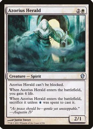 White, grey, and blue spirit creature card art with flowing robes.