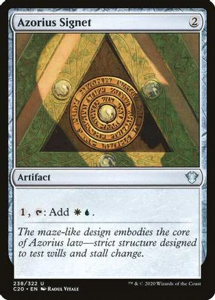 Gold and green triangular card art featuring a central circular emblem.