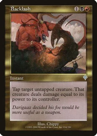 Red and black fantasy creature art on a Magic: The Gathering card.