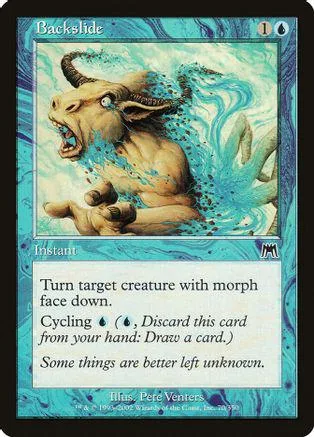 Bull-like creature roaring amidst blue and green swirling energy.