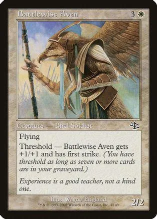 Brown winged creature on a card with blue and tan artwork.