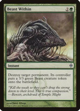 Dark, monstrous creature art on a black and green Magic: The Gathering card.